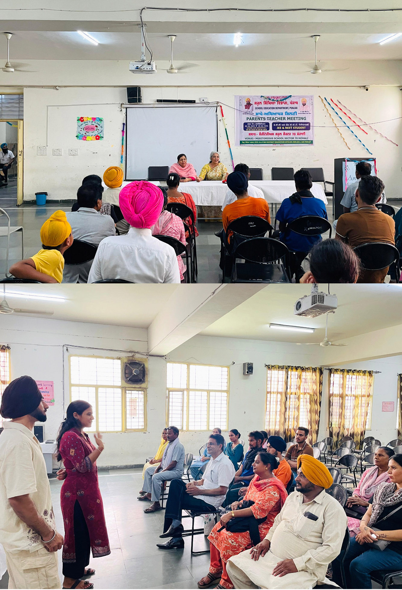 Meeting with parents of children from different districts in summer camp organized